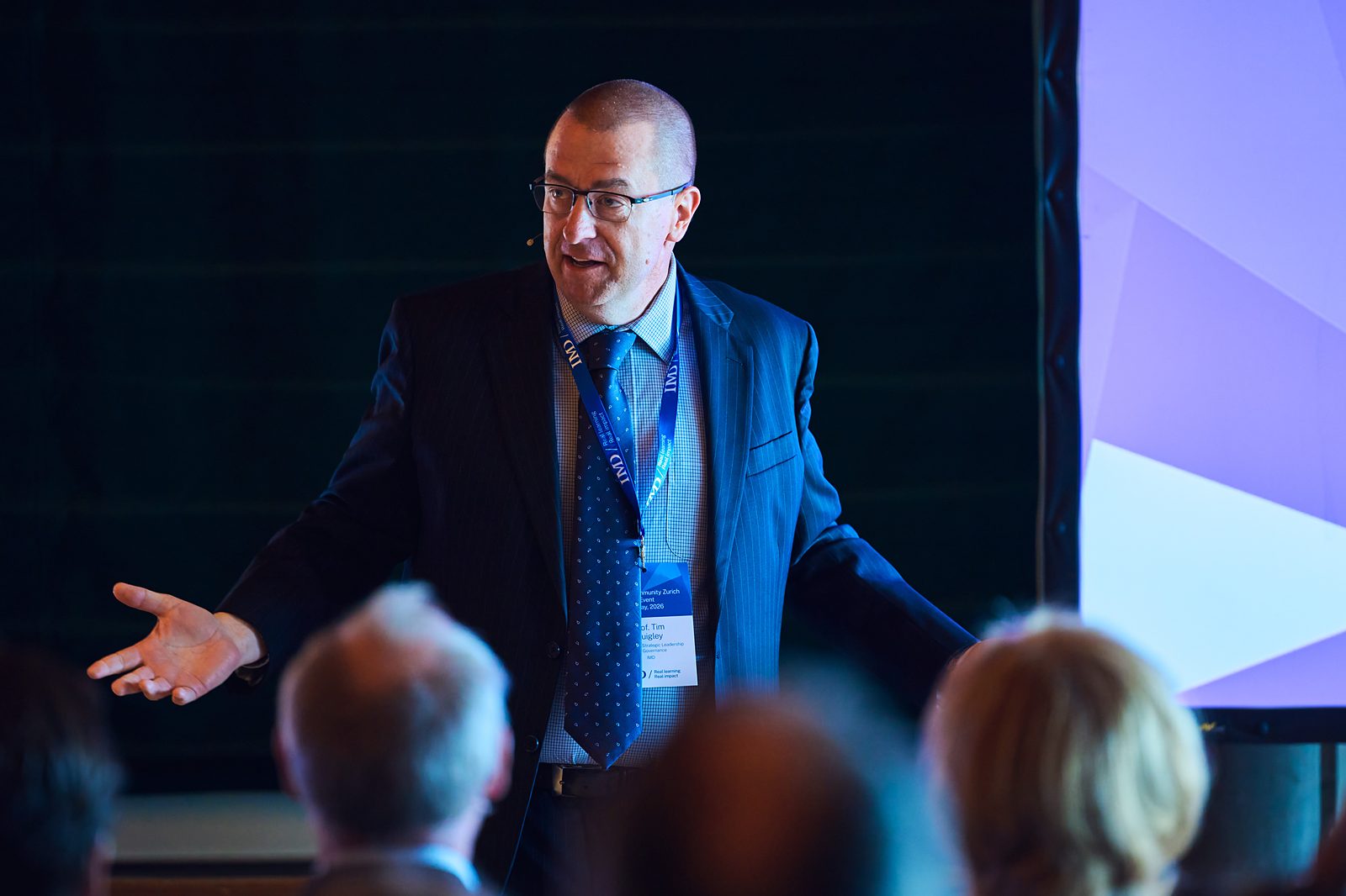 Tim Quigley speaking at the IMD Board Community Event in Zurich