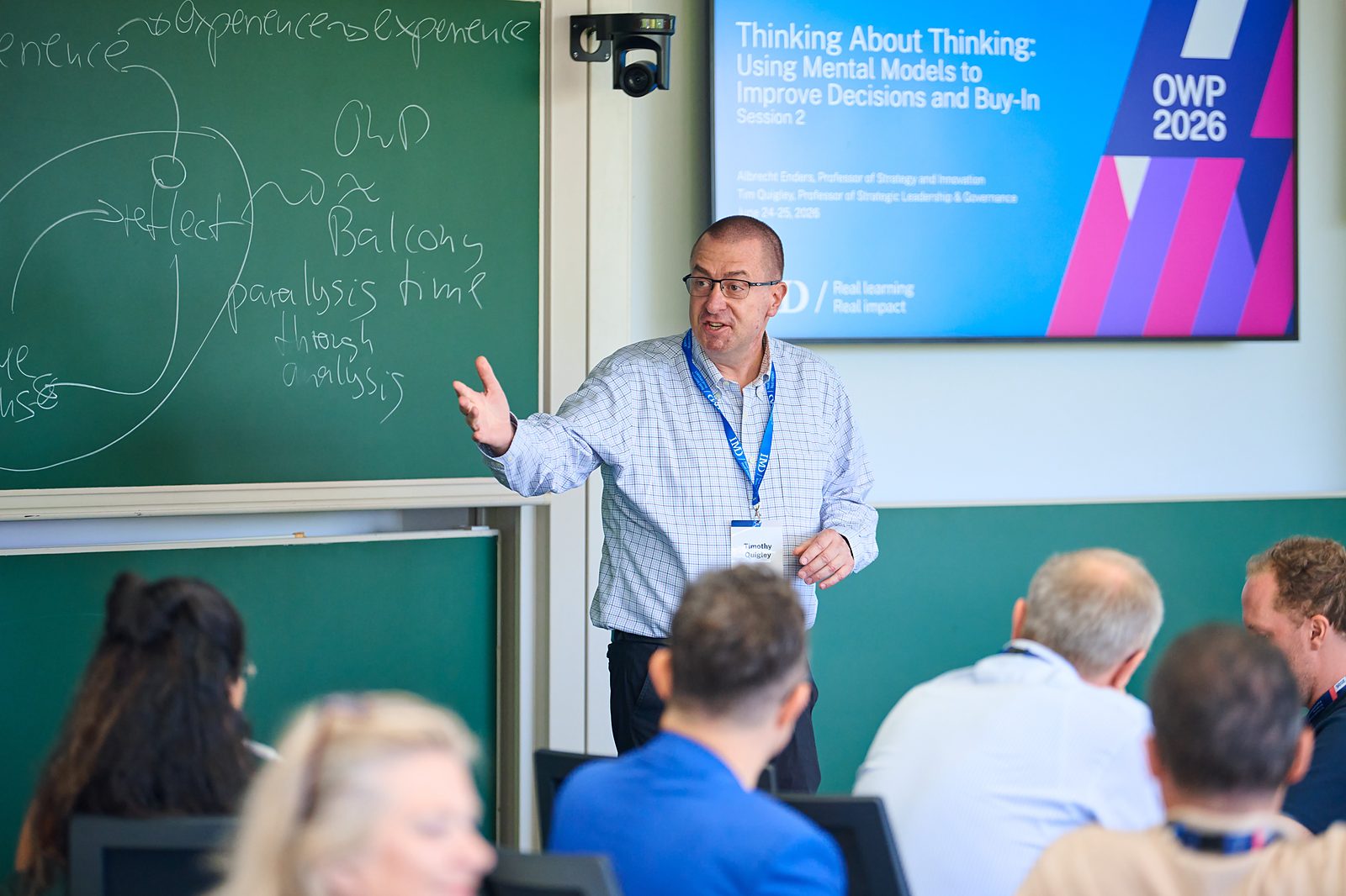 Tim Quigley teaching a session on mental models at IMD